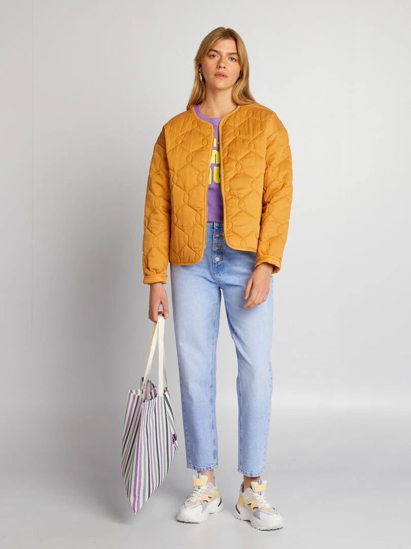 Blouson matelassé fantaisie Moutarde