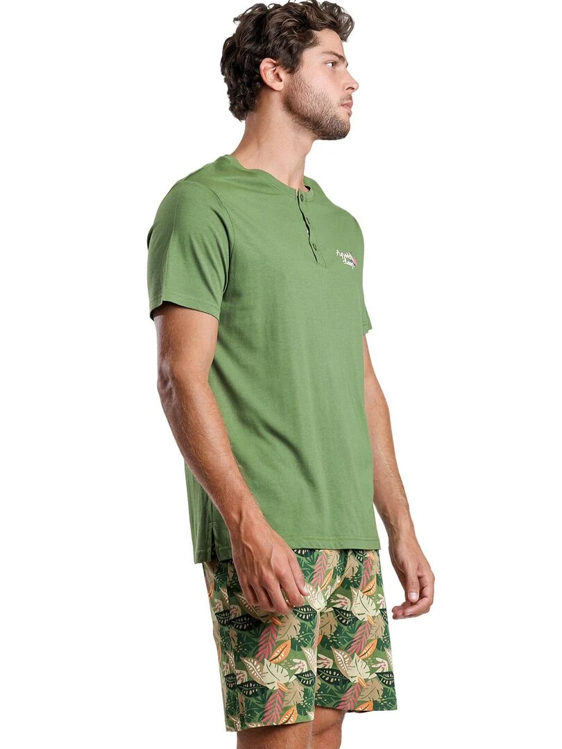 Pyjama short t shirt Apres Sleep   Vert
