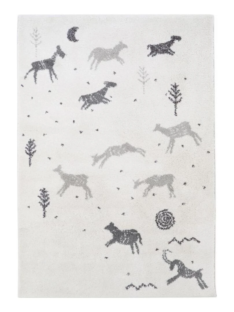 Tapis Enfant Yuhna par Nattiot Nattiot Beige gris
