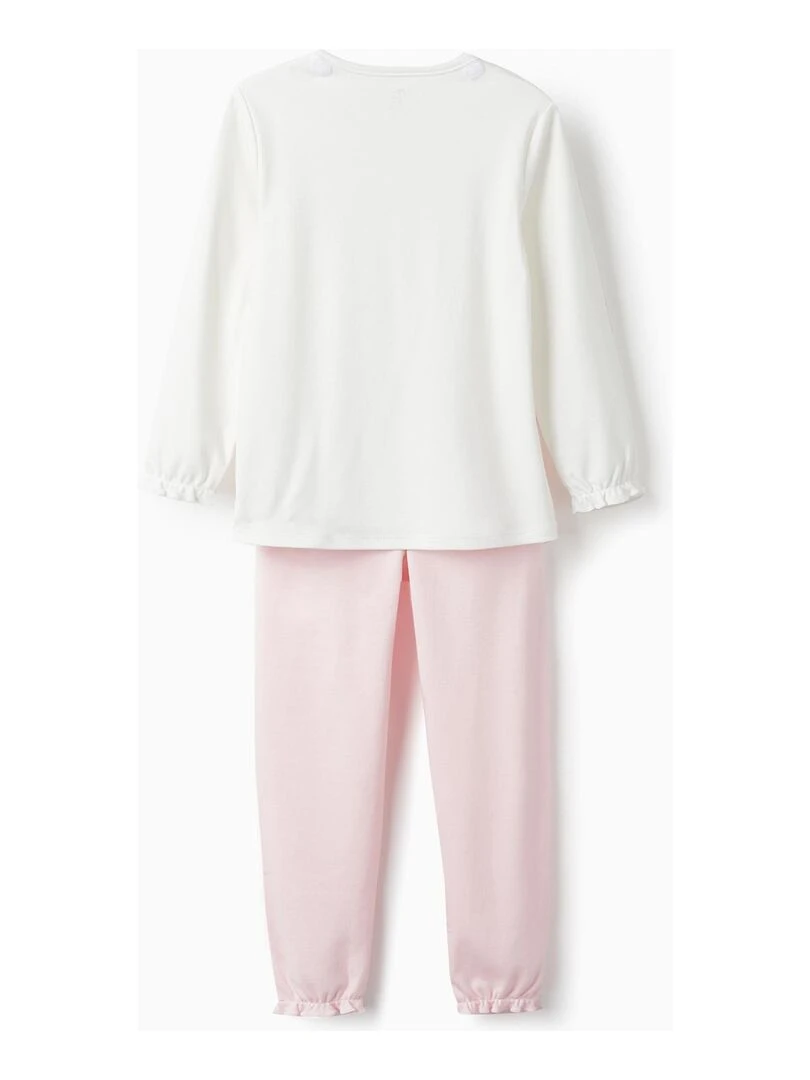 Pyjama en interlock de coton avec cape pour fille 'Fée' manches longues   Blanc