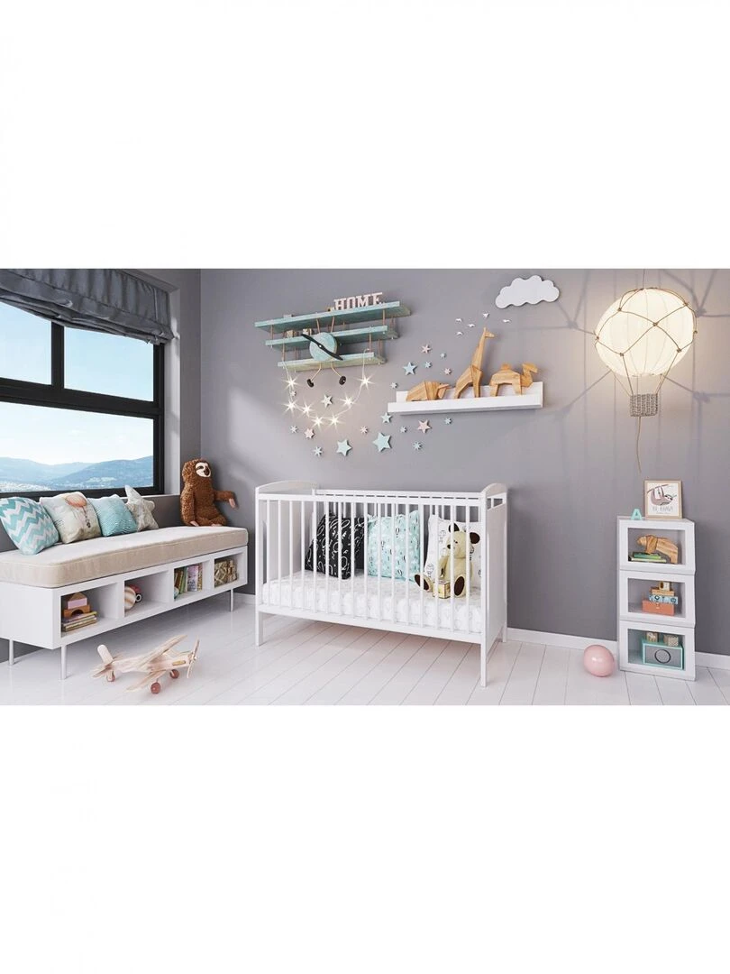 Lit bébé évolutif   ELINOR  120x60 cm   Blanc