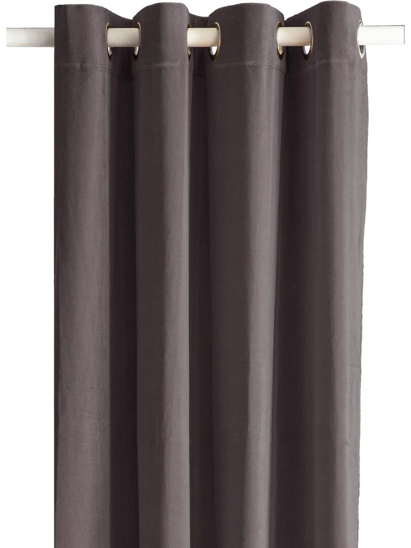 Rideau en velours 'Deko&co' Marron glacé