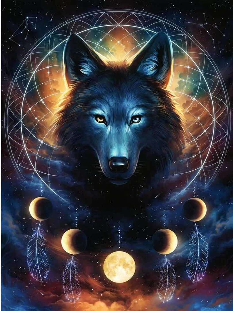Puzzle 500 pièces phosphorescent : Star Line : Loup lumineux N/A