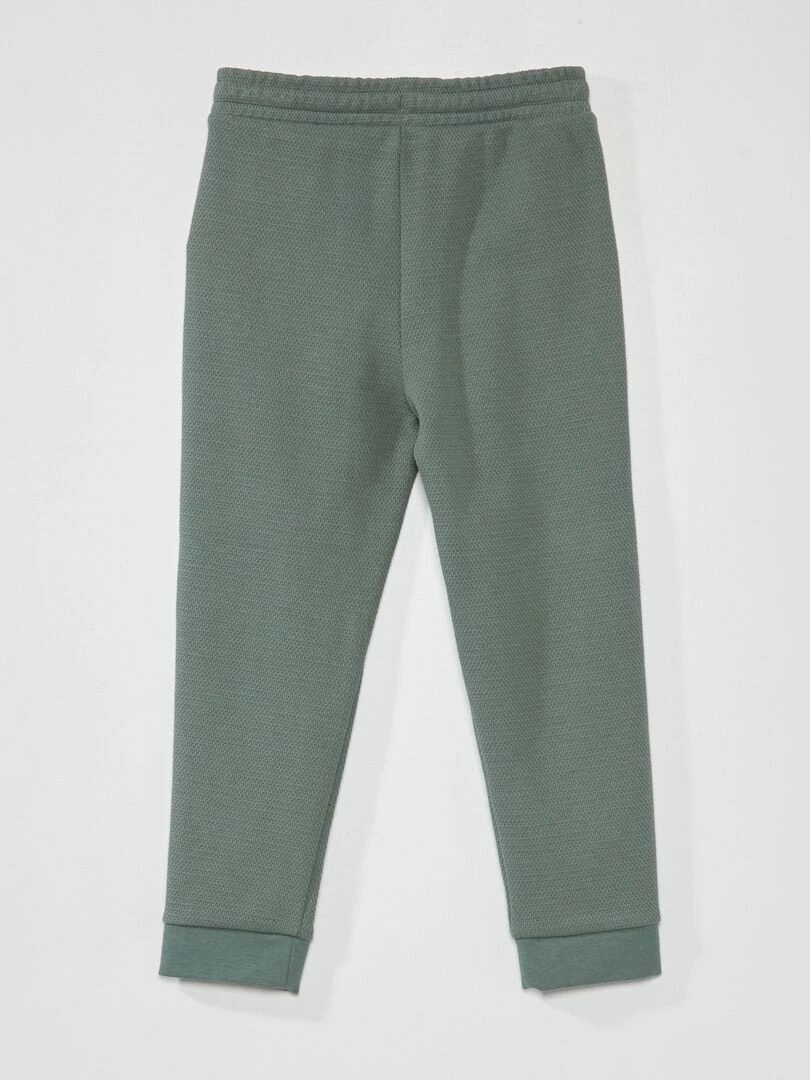 Pantalon de jogging en piqué de coton   Coupe + ajustée   Vert