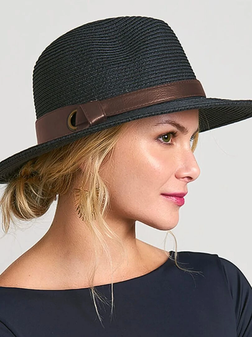 Chapeau Fedora Giovana Preto / UV Line Noir