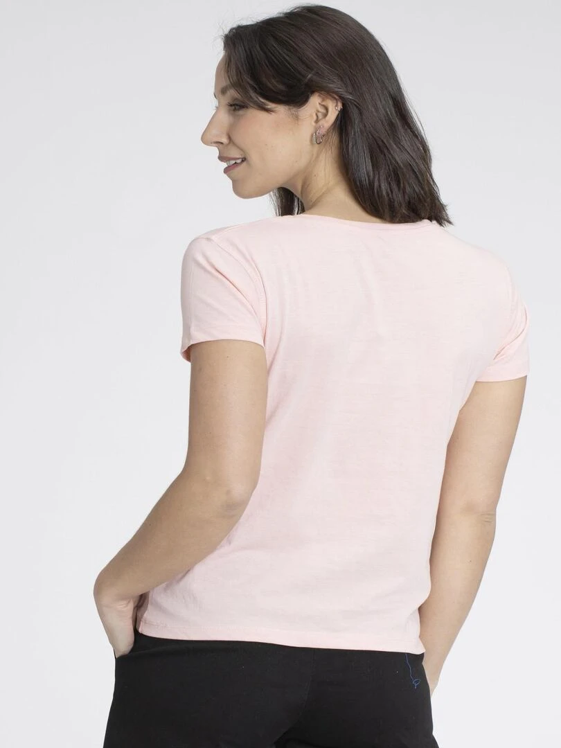 T shirts col v MADDY   Gérard Pasquier   Rose pâle