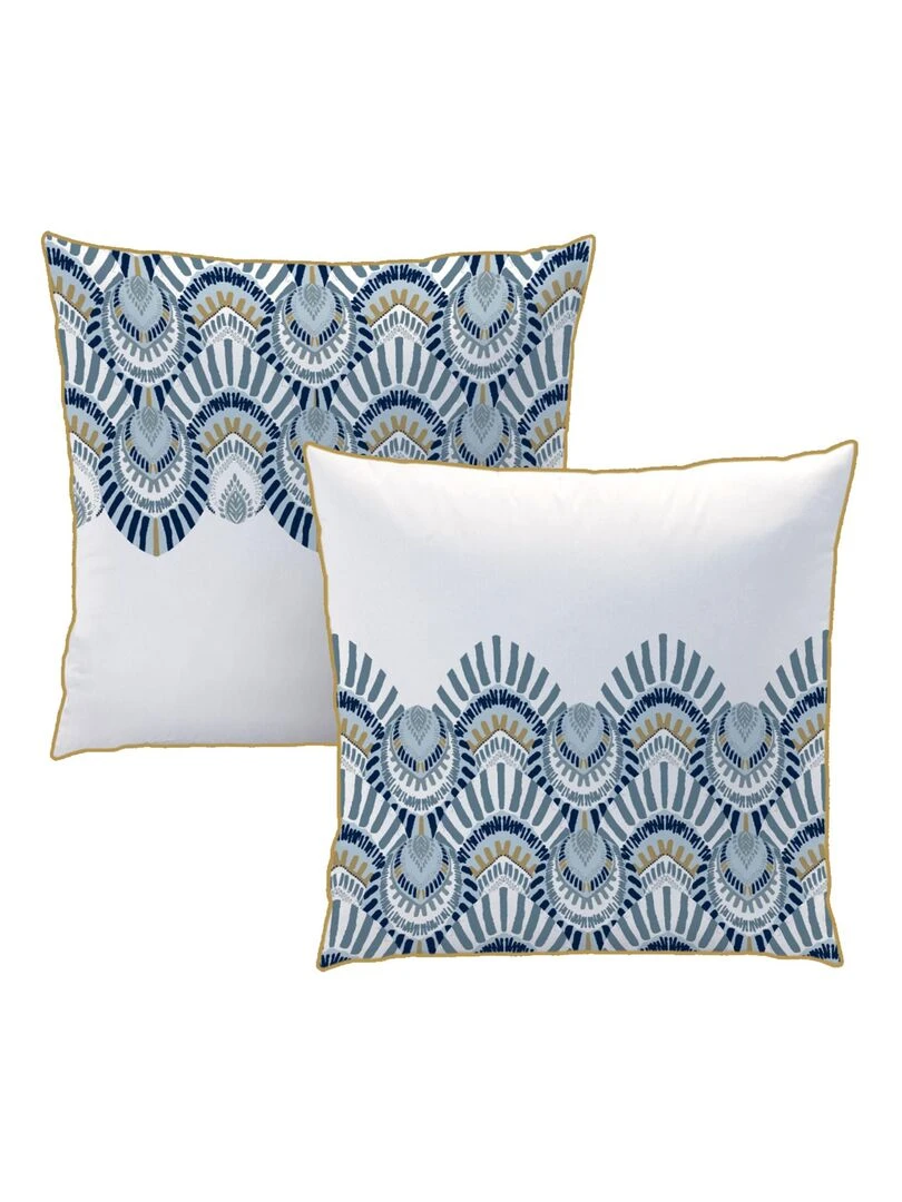 Parure de lit imprimée 100% coton  OCELLUS   Blanc