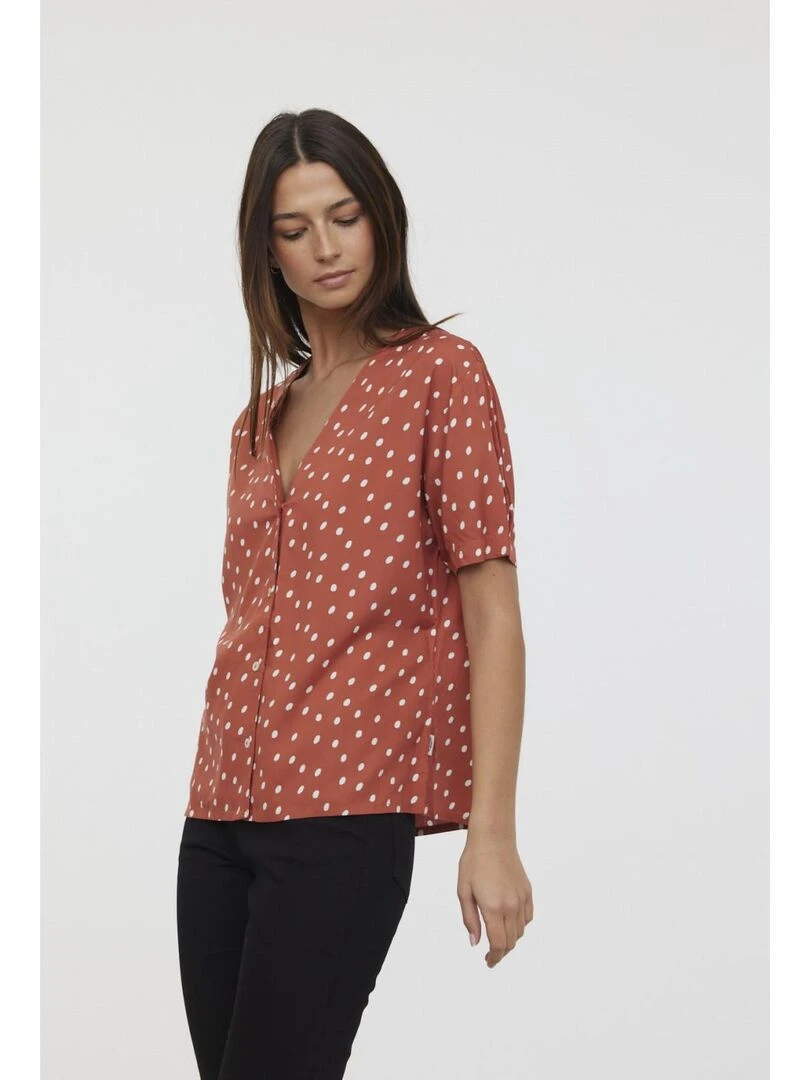 Lee Cooper   Chemise manches courtes viscose regular DIREILLE   Orange