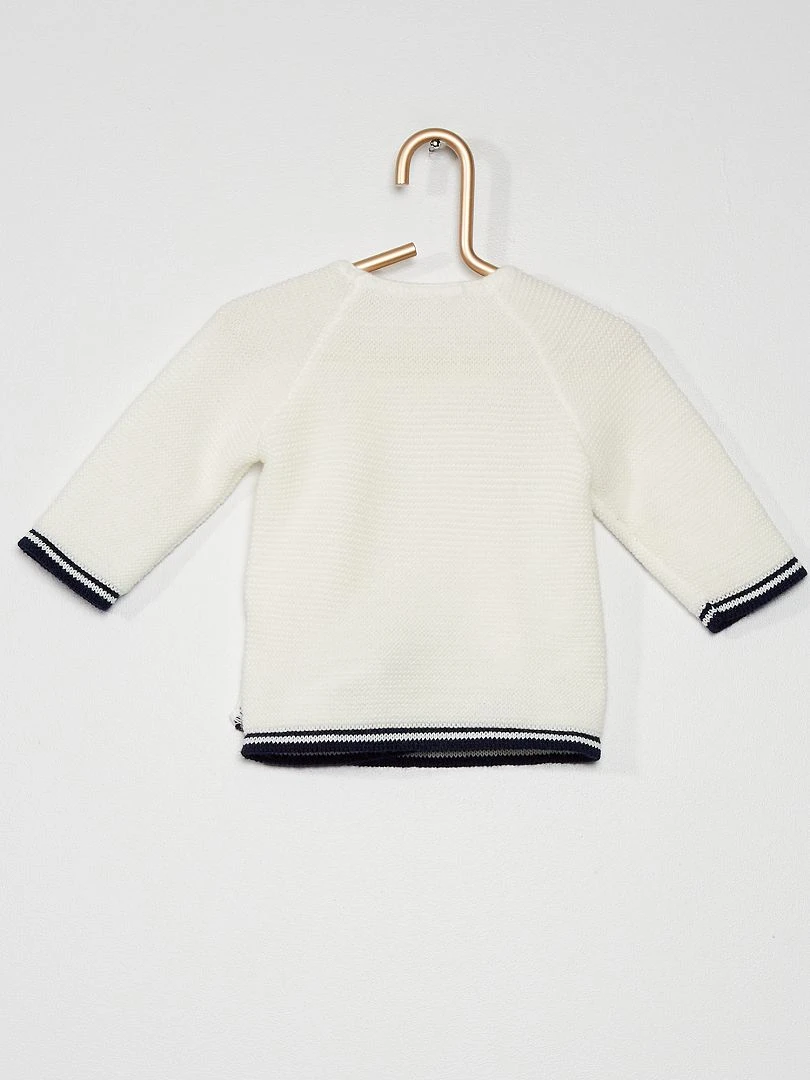 Brassière tricotée 'La Manufacture de Layette' blanc/marine