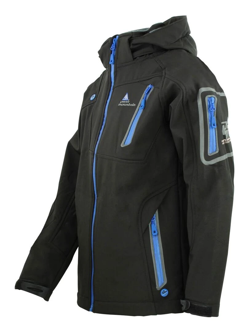 Blouson softshell garçon ECOLOK   PEAK MOUNTAIN   Noir Noir