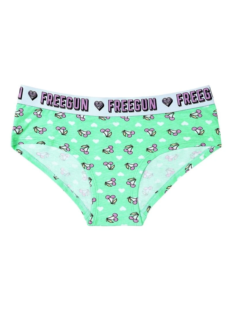 Lot de 3 culottes fille Print Freegun   Bleu turquoise