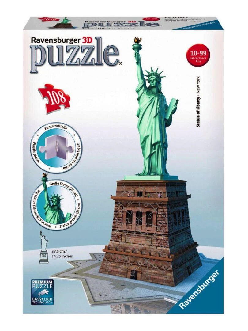 Puzzle 108 pièces 3D : La statue de la liberté N/A