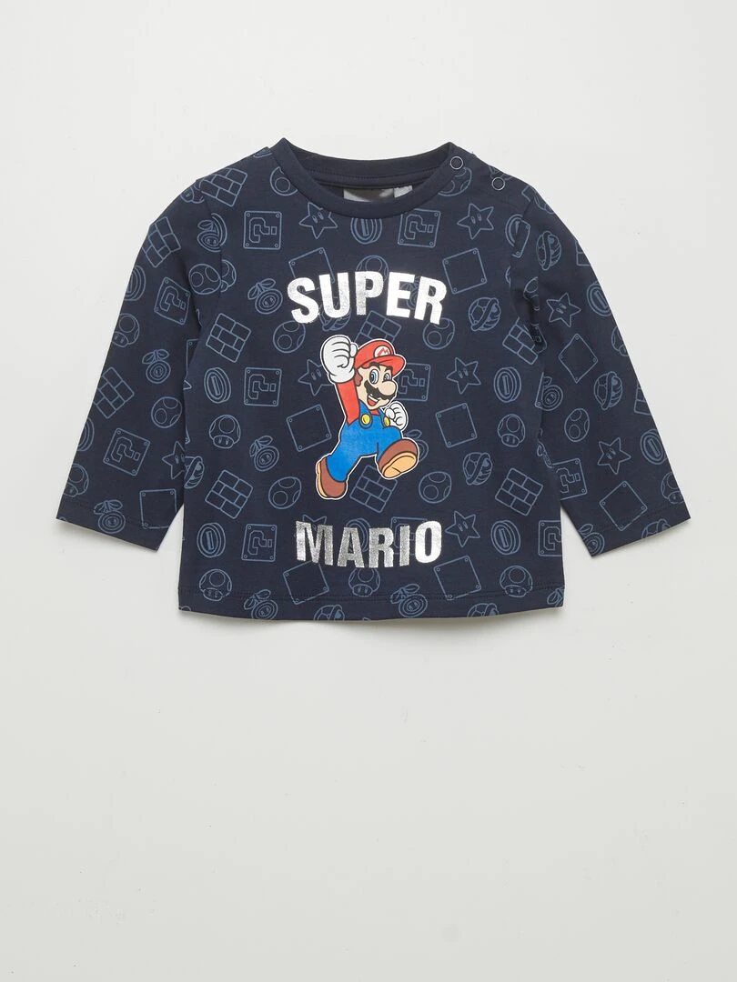 T shirt à manches longues 'Super Mario' Bleu marine