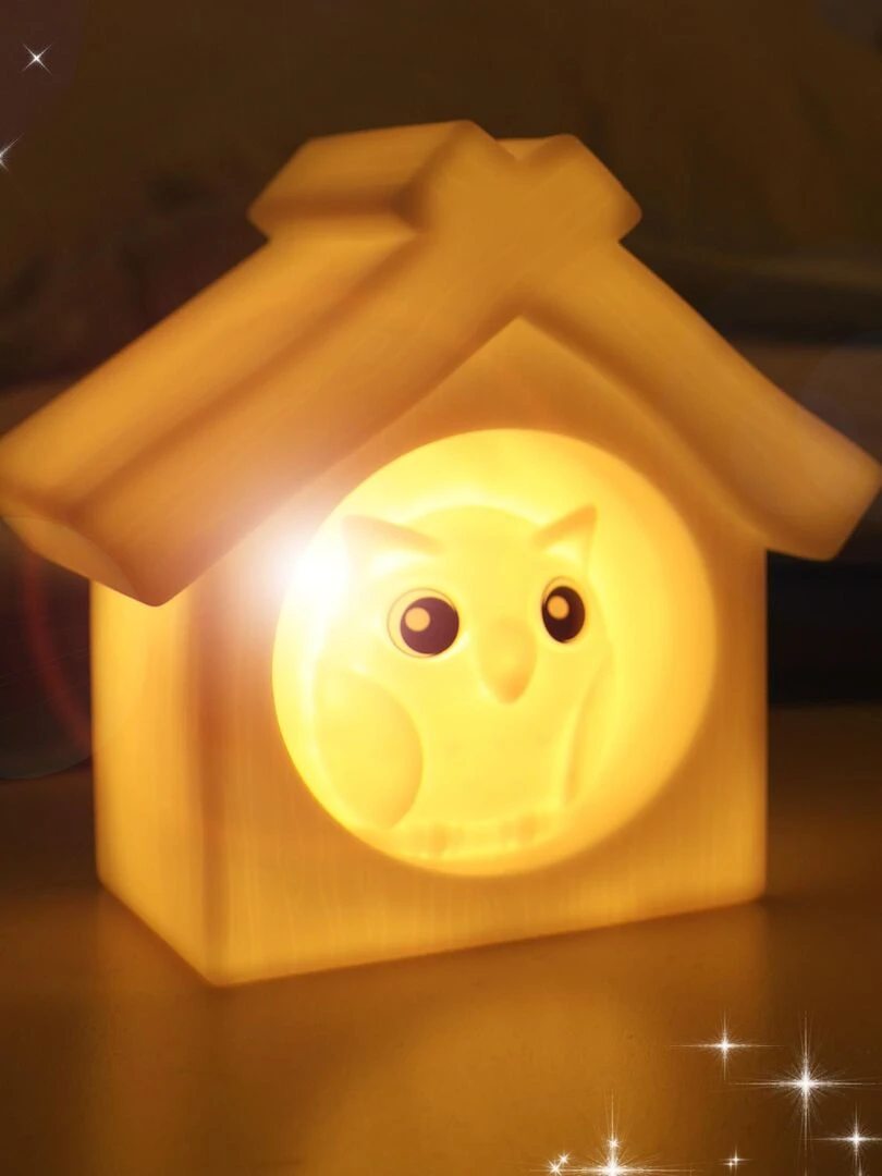 Veilleuse LED Enfant avec Télécommande Hibou Crazy Safety EN IEC55015 Noir Multicolore Blanc