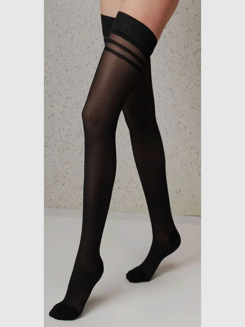 Silhouette 70 Derm Stay Up Compression Moyenne Noir