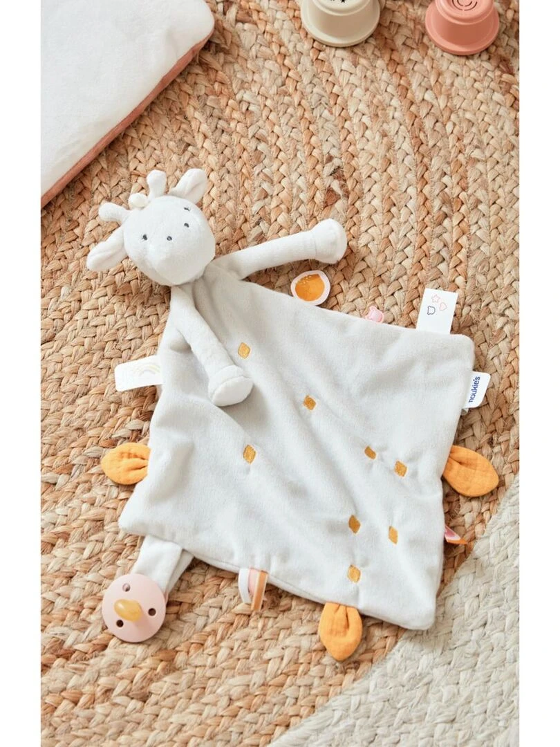Doudou Gigi en Veloudoux greige/ocre Noukie's Multicolore