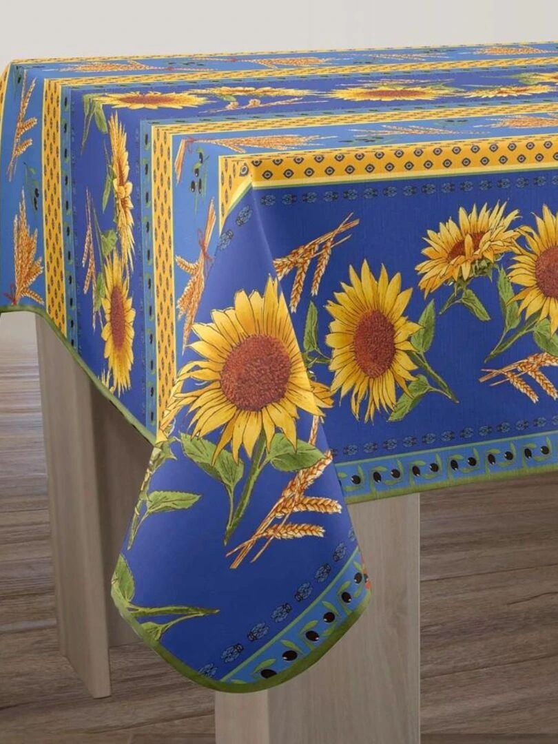 Nappe rectangulaire 150x240 cm Tournesol bleu Bleu