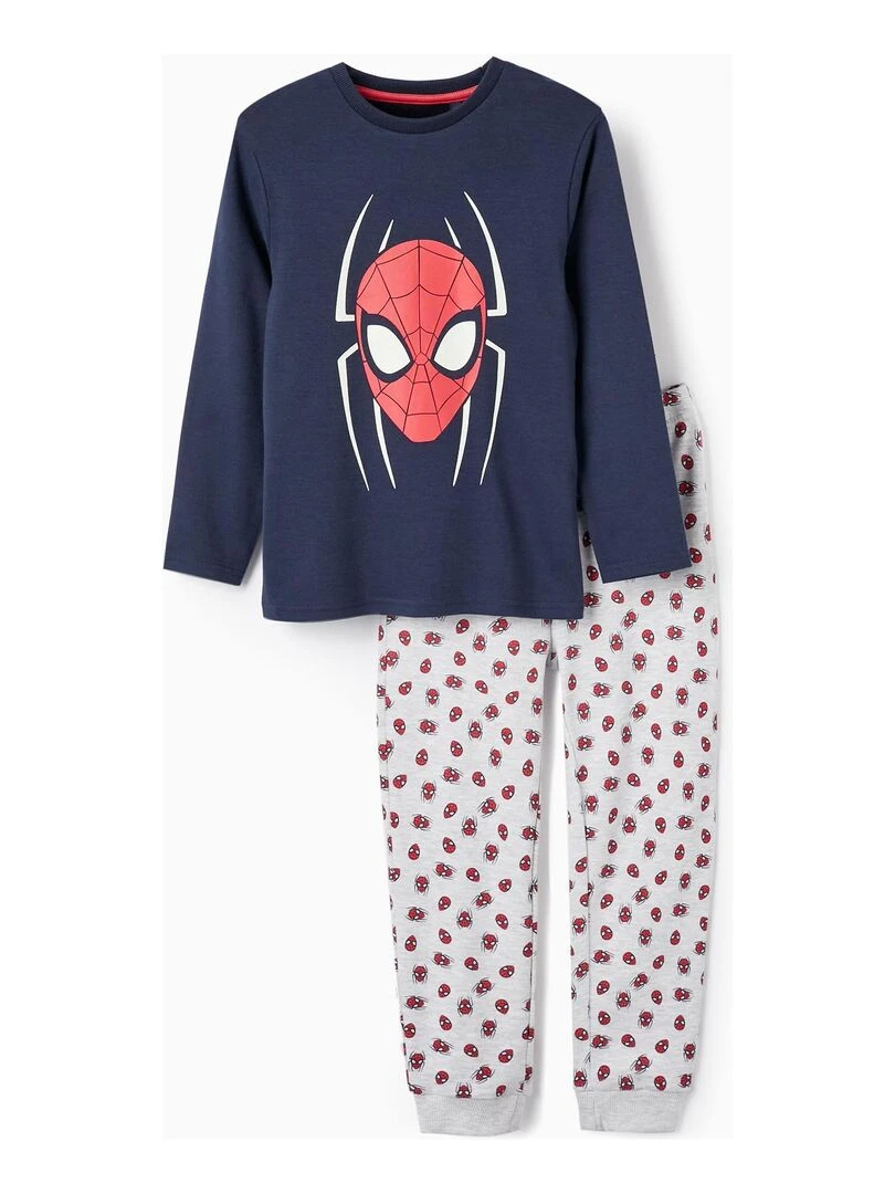 Pyjama à manches longues pour garçon 'Spider Man' manches longues MARVEL SPIDERMAN Bleu foncé