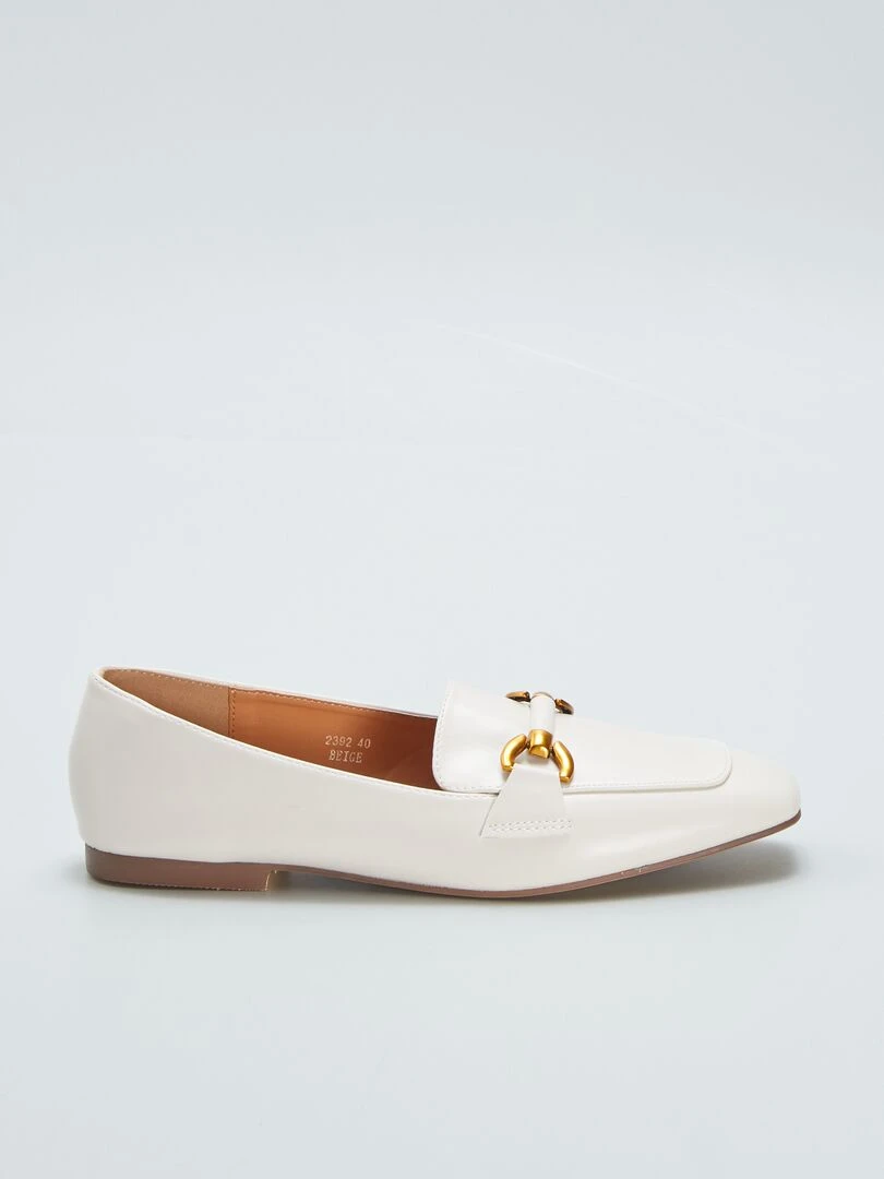 Mocassins avec brides dorées blanc