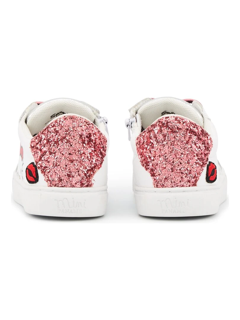 Mini Simone Hello Kitty Glitter Rose   Blanc
