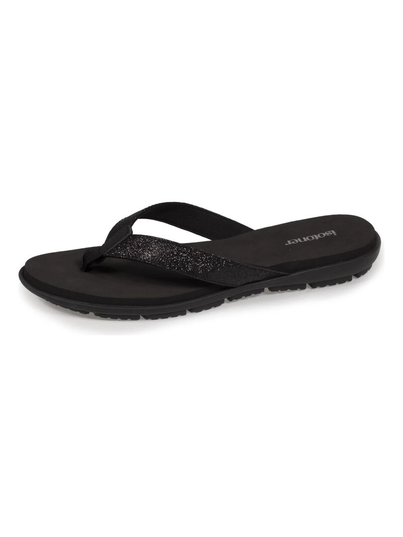 Tongs sport Femme confort tige paillettes Noir   Noir