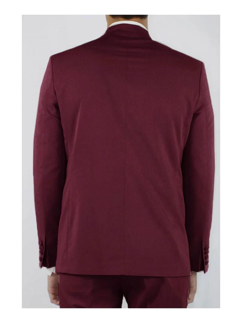 Veste col mao Kebello Bordeaux