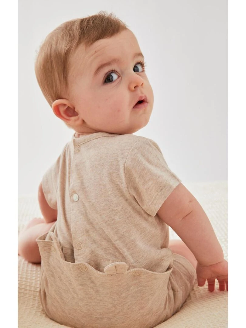 Combishort imprimé animalier en jersey  chiné   Noukie's   Beige