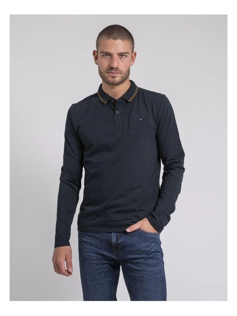Polo manches longues POMAFIX Bleu marine