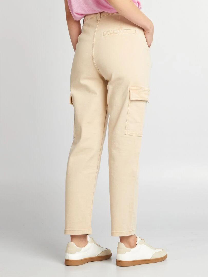 Pantalon twill avec poches à rabats   L27   Beige