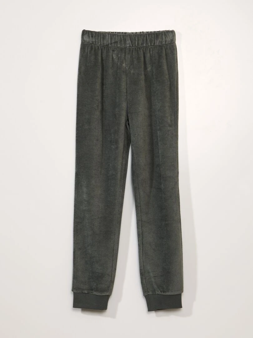 Pyjama en velours côtelé   2 pièces   Vert