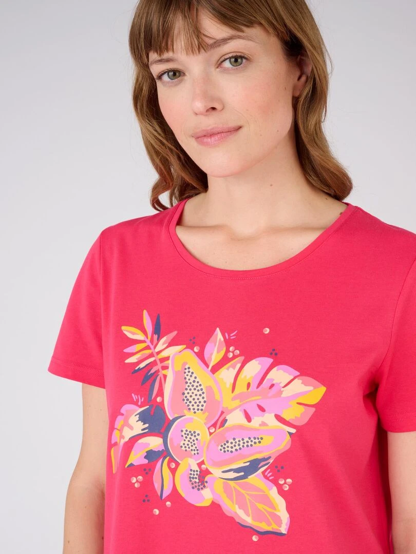 Chemise de nuit maille jersey Damart Magenta