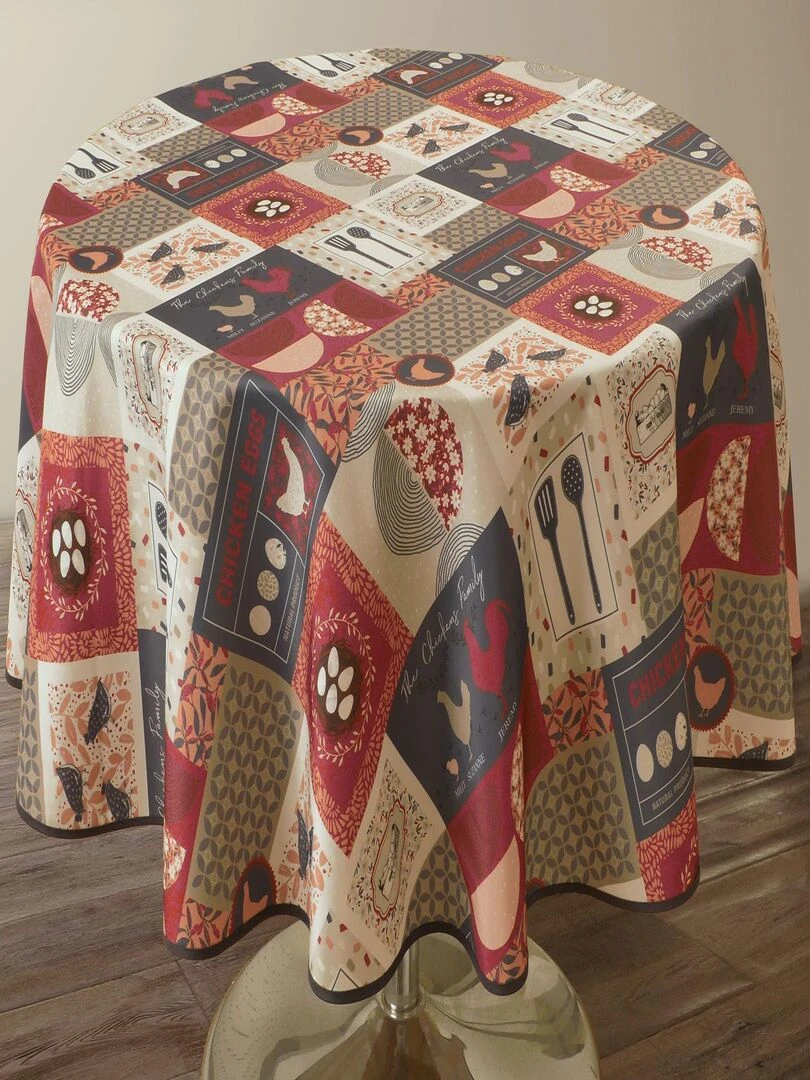 Nappe Anti taches Chicken rouge Ronde 160 cm Rouge