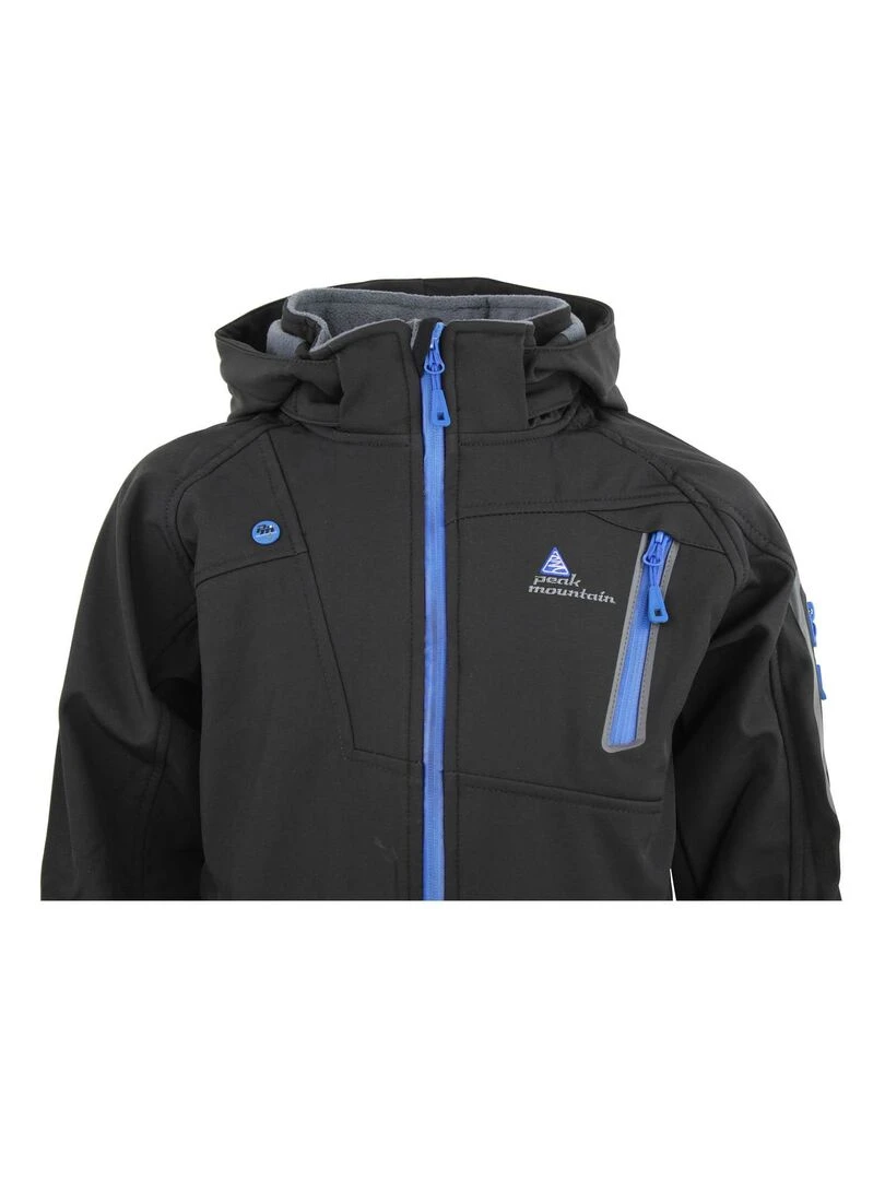 Blouson softshell garçon ECOLOK   PEAK MOUNTAIN   Noir Noir