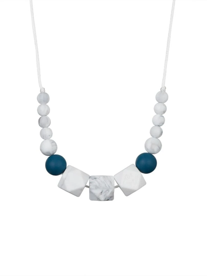 Collier d'allaitement Lou   Blanc Bleu