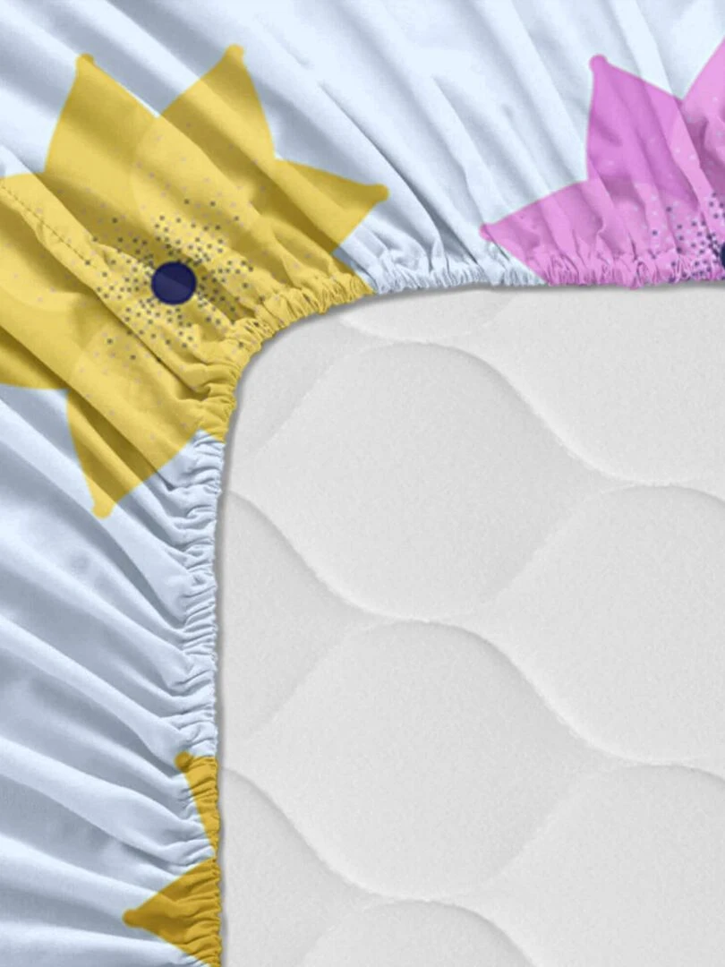 Drap housse Long braid "Happyfriday"   Blanc