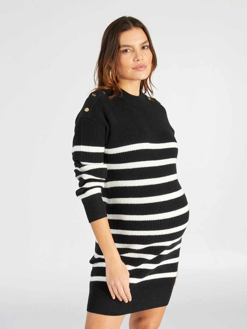 Robe pull d'allaitement   Rayé noir