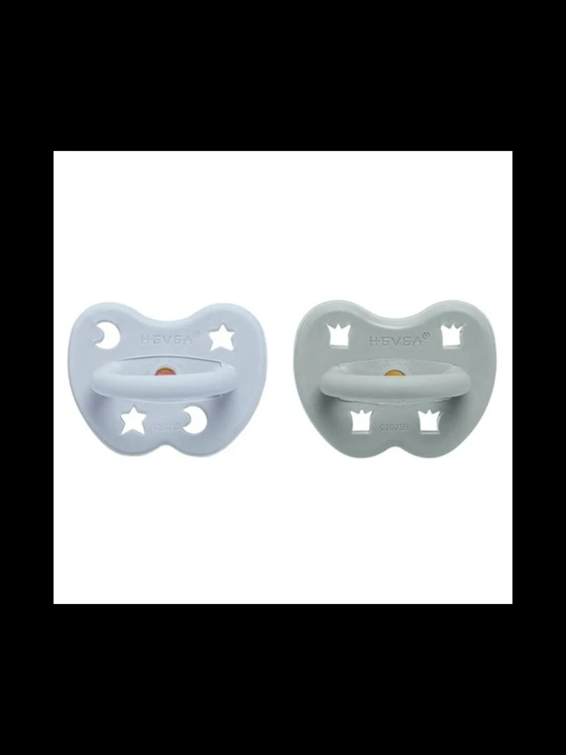 Tétine physiologique caoutchouc naturel 3 36 mois Bleu et Gris (2pcs) Bleu gris