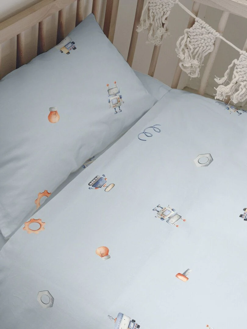 Parure housse de couette 2 pièces Nut "Happyfriday" Blanc