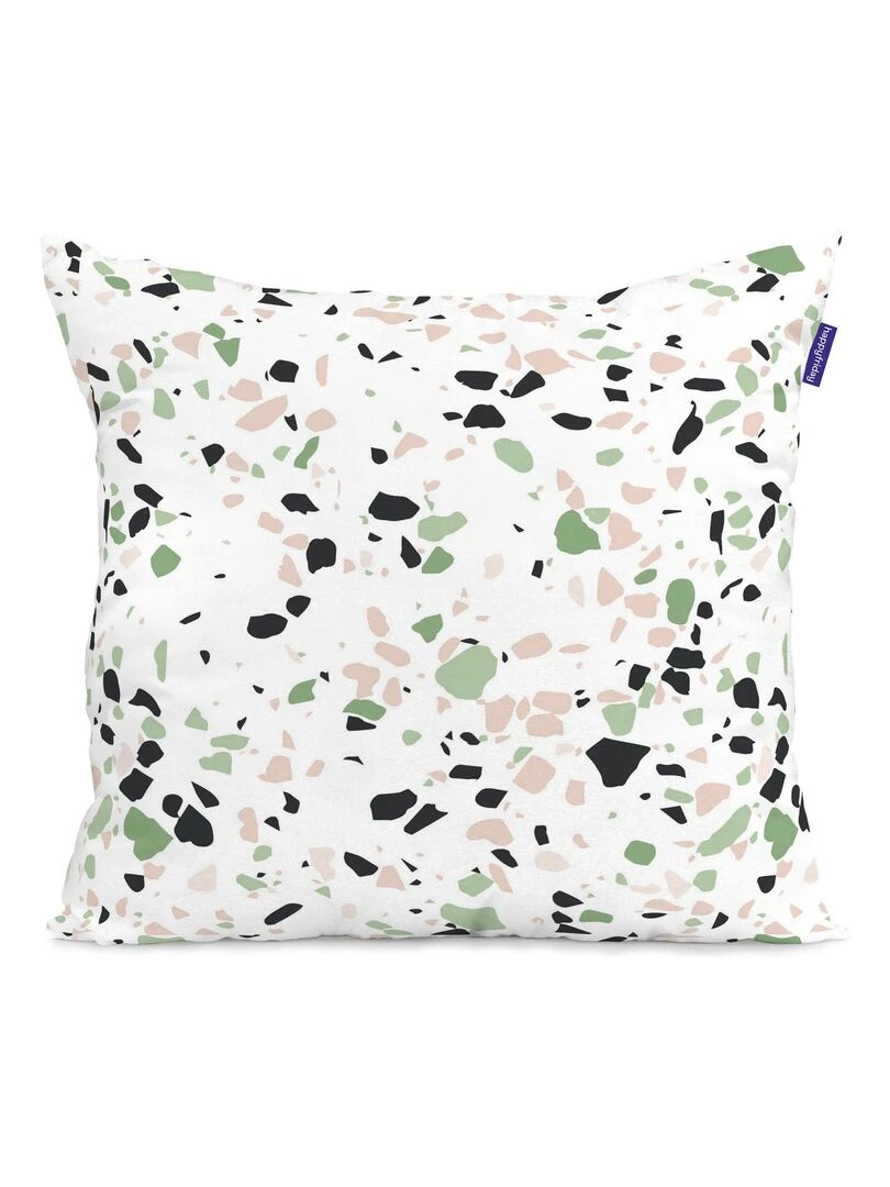 Housse de coussin Delicate "Happyfriday"   Blanc