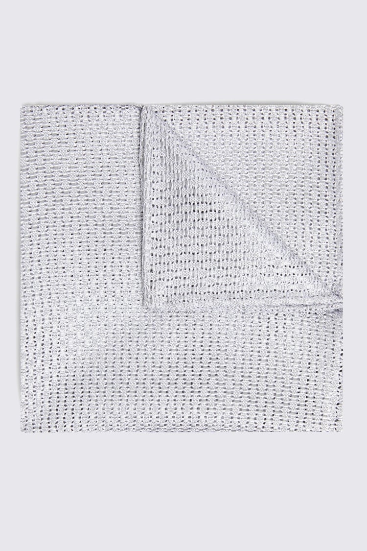 Silver Grenadine Pocket Square