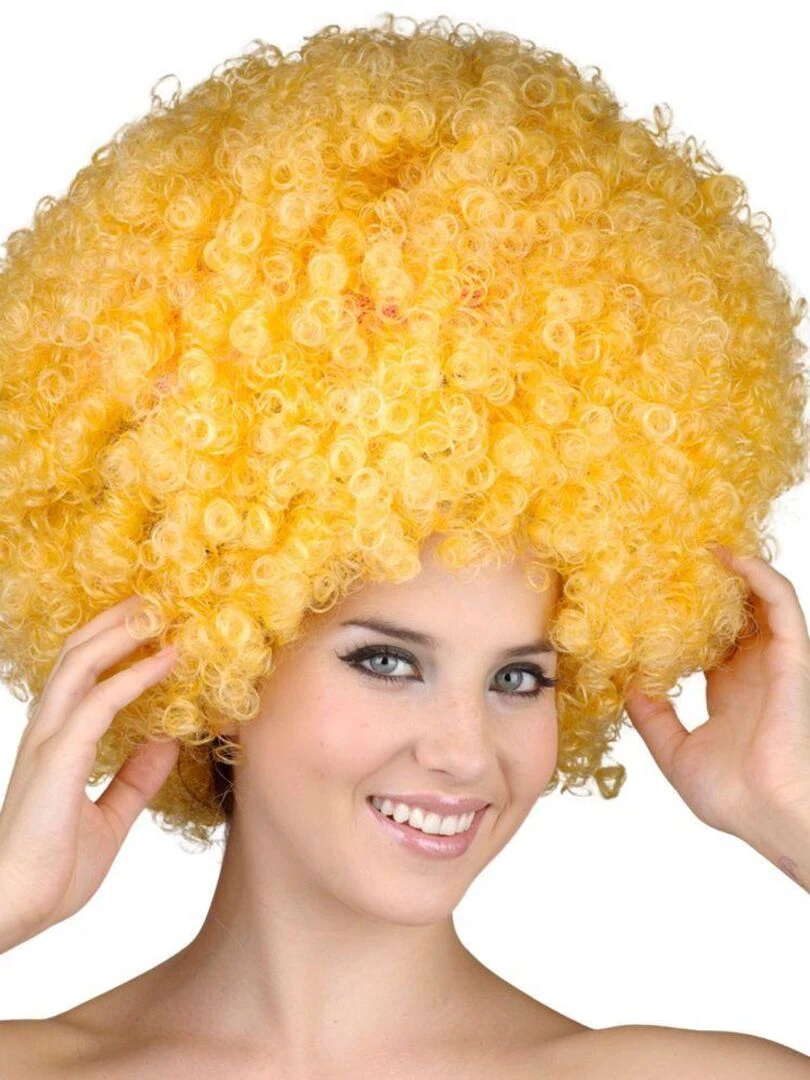 Perruque volumineuse Disco Jaune