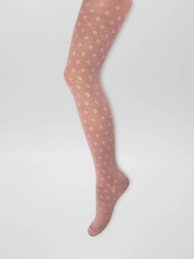 Lot de 2 collants en maille pointelle Gris/mauve