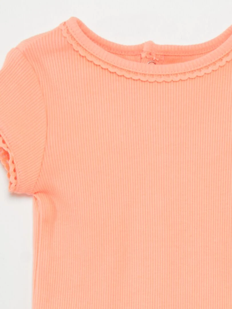 T shirt côtelé   Orange