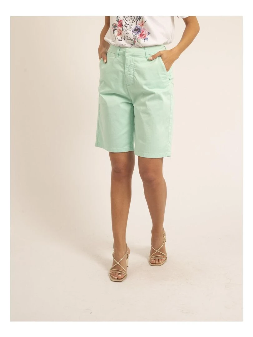 Bermuda chino slim XILAMA Vert d'eau