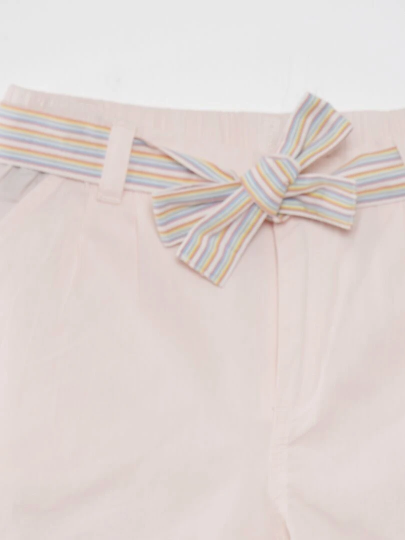 Short uni en coton   Rose