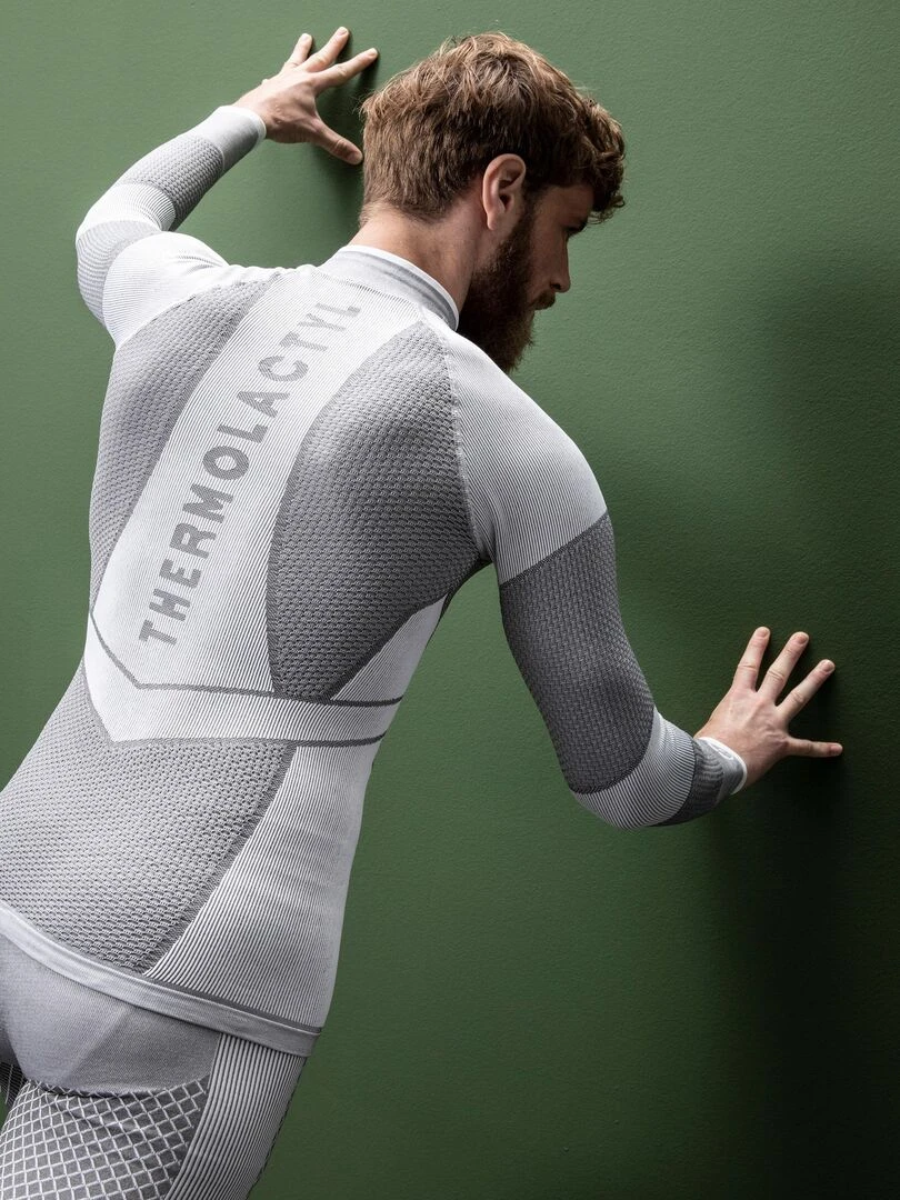 T shirt col zippé Energy Thermolactyl 4 homme   DamartSport   Gris clair