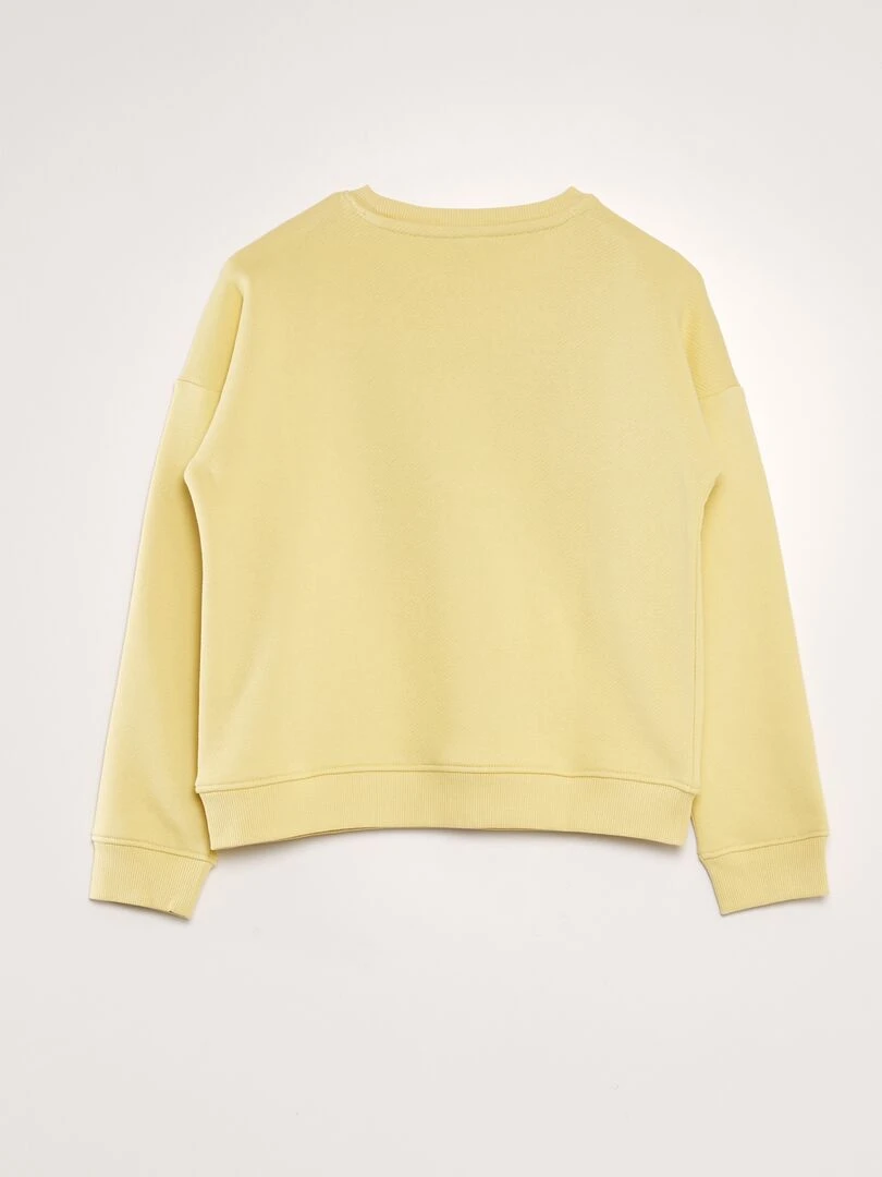 Sweat en french terry avec imprimé bouclette   Jaune