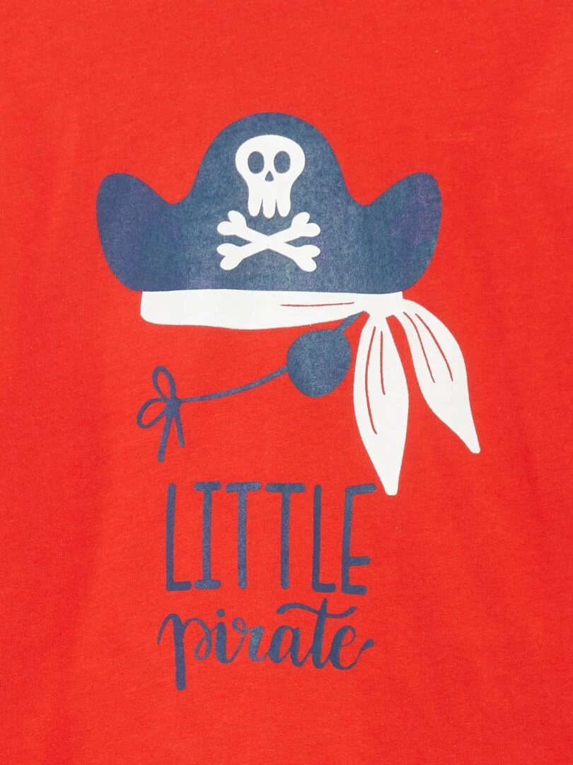 Pyjama court 'pirate' short + t shirt 2 pièces Rouge