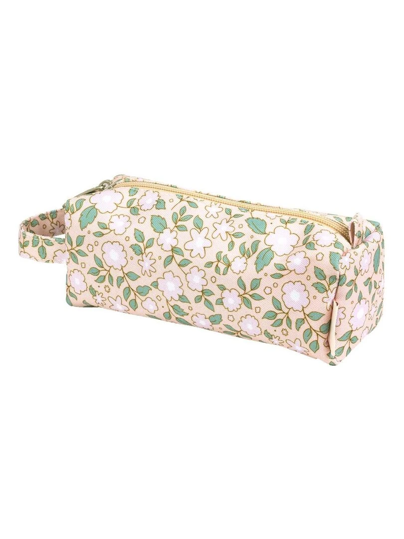 Trousse scolaire Fleurs rose Rose