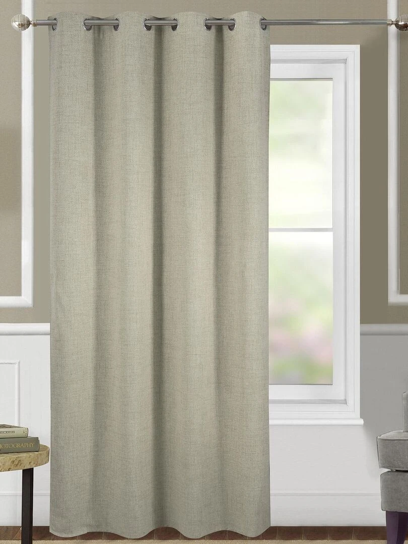 Rideau uni occultant et thermique Beige